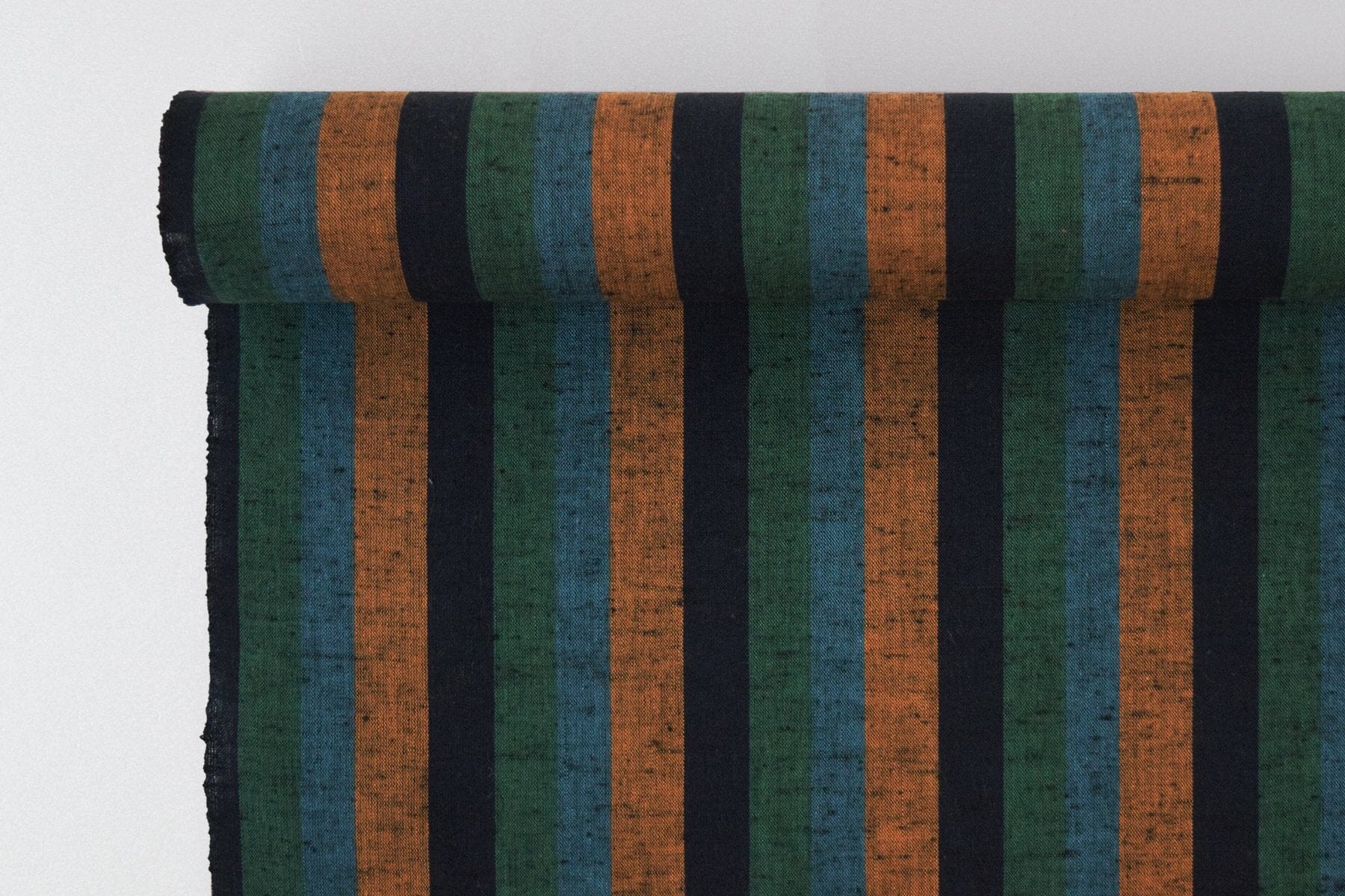 池沼織工房 遠州棉紬 遠州縞 夕紅 ※メートル売り(1=1m) fabric 池沼織工房 千織