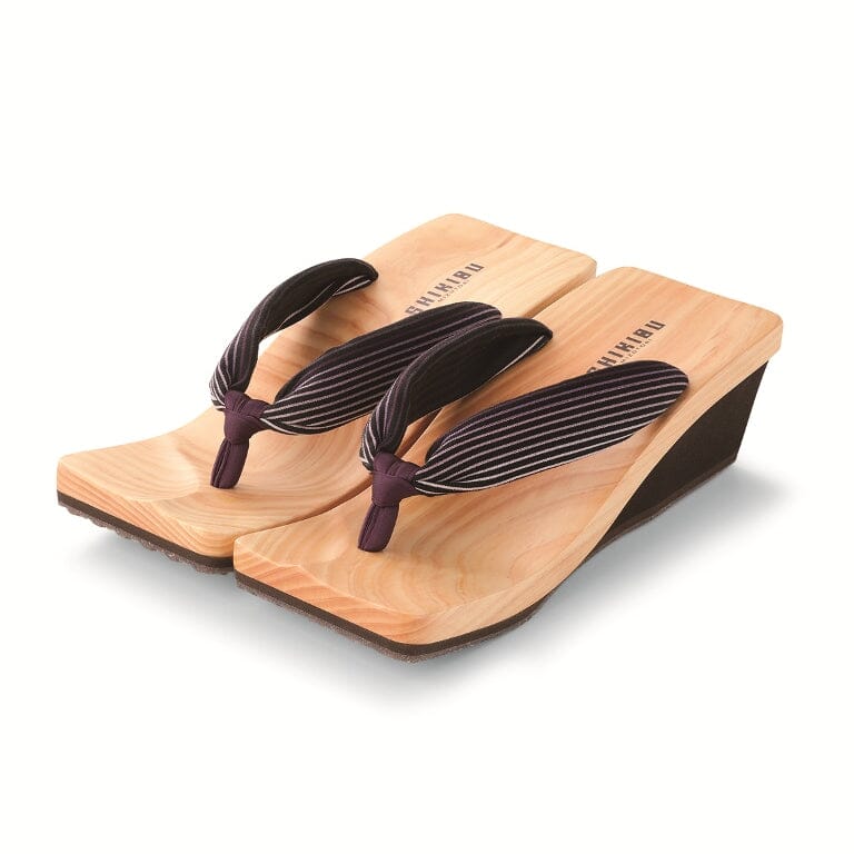 げたのみずとり SHIKIBU SH-17 紫流/紫(小倉 縞縞) mizutori げたのみずとり S(約22.0~22.5cm)