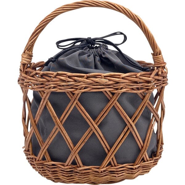 カゴバッグ 柳 ダイヤ透かし編 バッグ 一六八堂 irohado ブラック