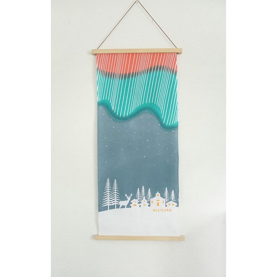 にじゆら 手ぬぐい |オーロラが美しい夜-Finland- てぬぐい にじゆら