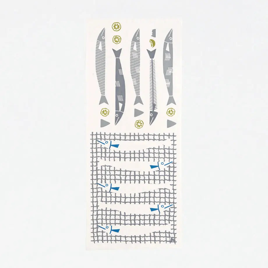 にじゆら 手ぬぐい |さんまとすだち てぬぐい にじゆら 白