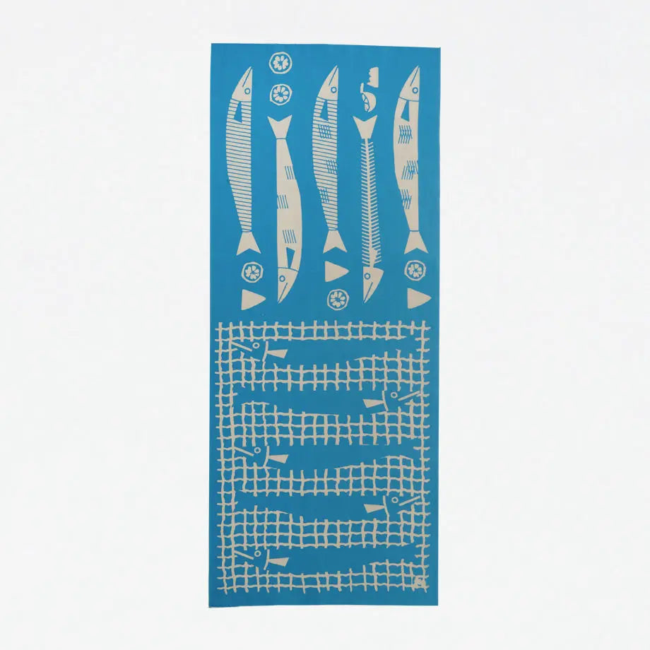 にじゆら 手ぬぐい |さんまとすだち てぬぐい にじゆら 青