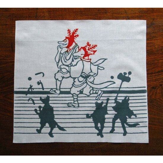 スタジオクゥ 春待ちふきん『門付きつね』 -  一六八堂 irohado online shop