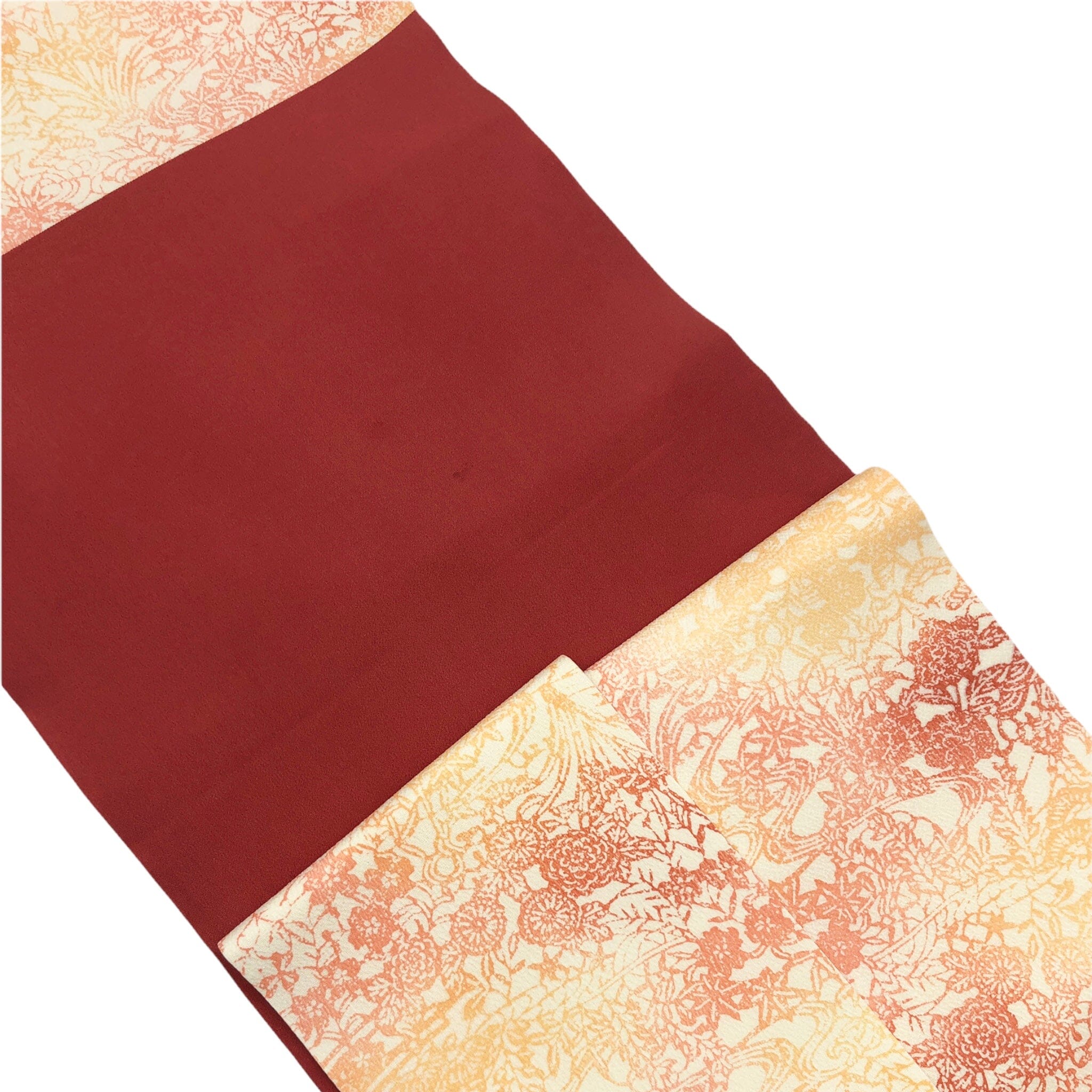 used 白地の縮緬に型染め九寸名古屋帯 帯 used