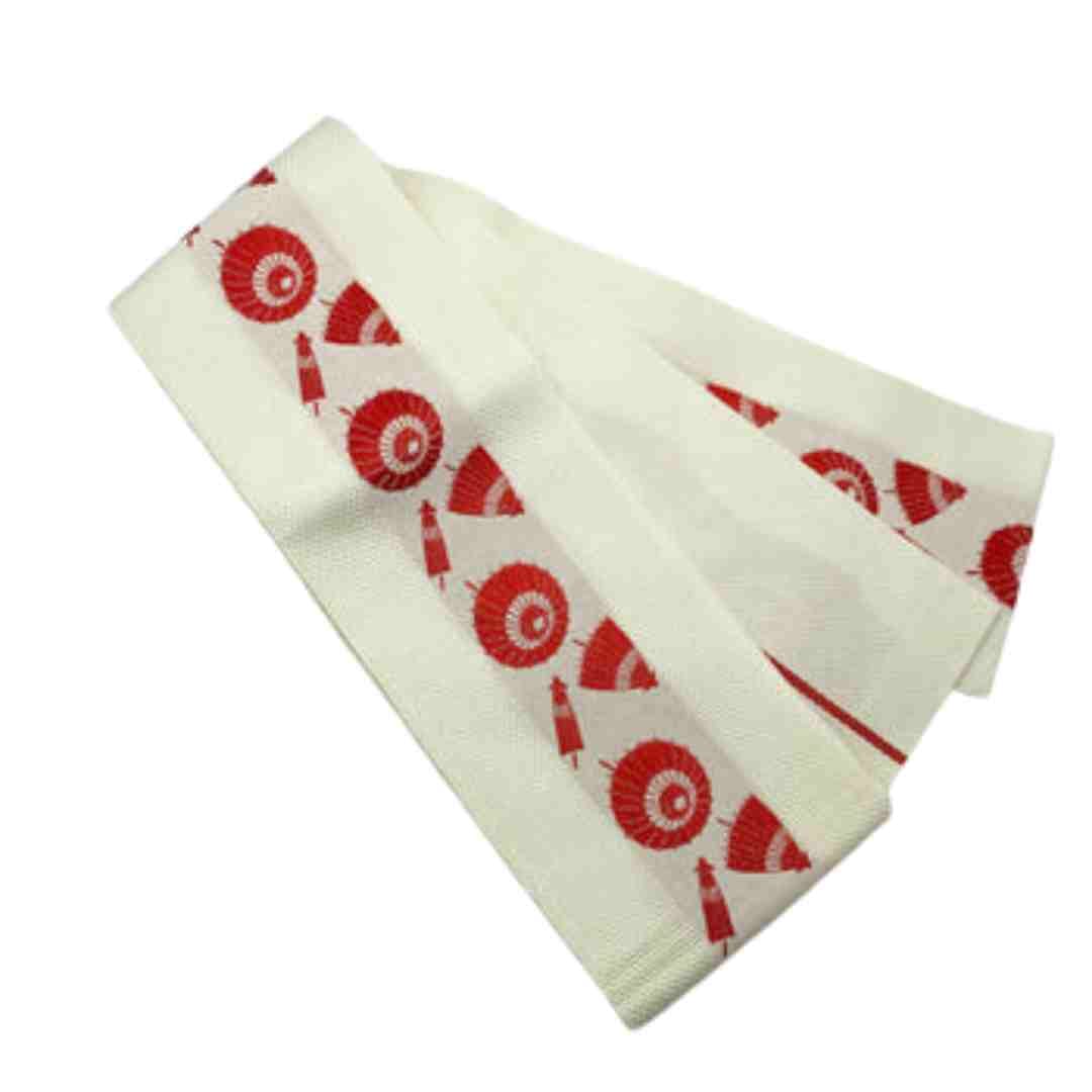 used 半巾帯 白地 番傘 帯 一六八堂