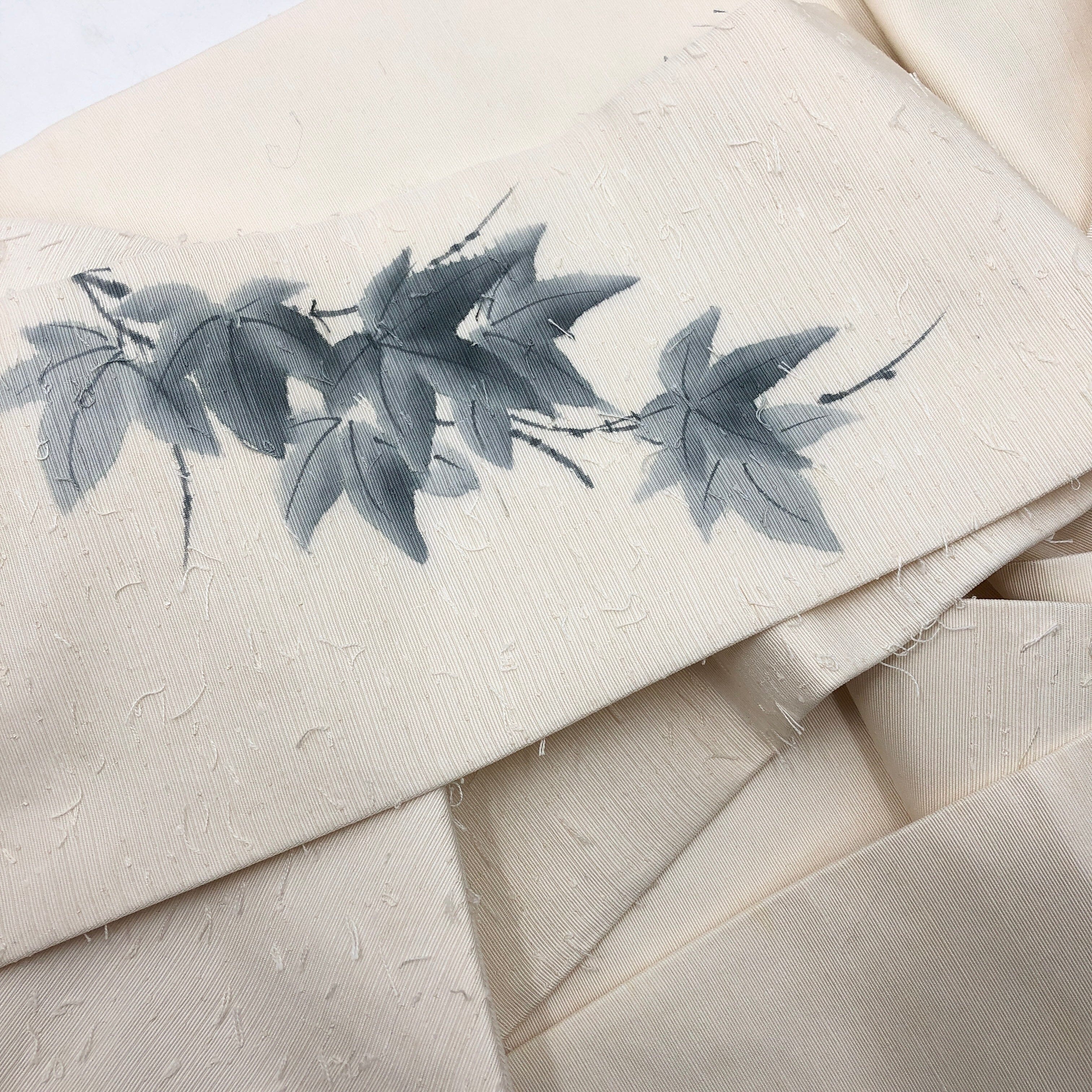 used 長尺 九寸名古屋 ひげ紬 青紅葉 used