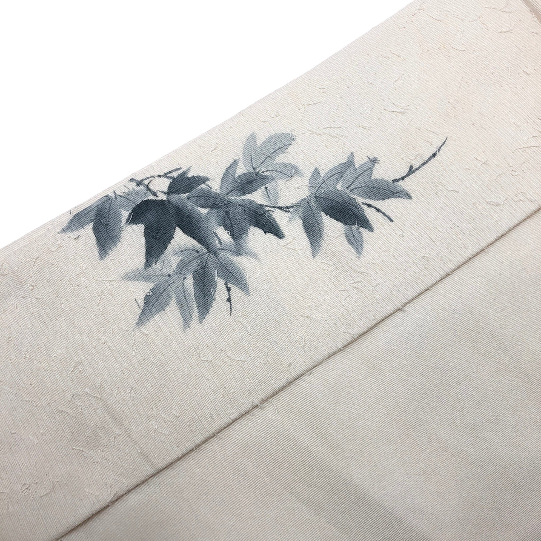 used 長尺 九寸名古屋 ひげ紬 青紅葉 used