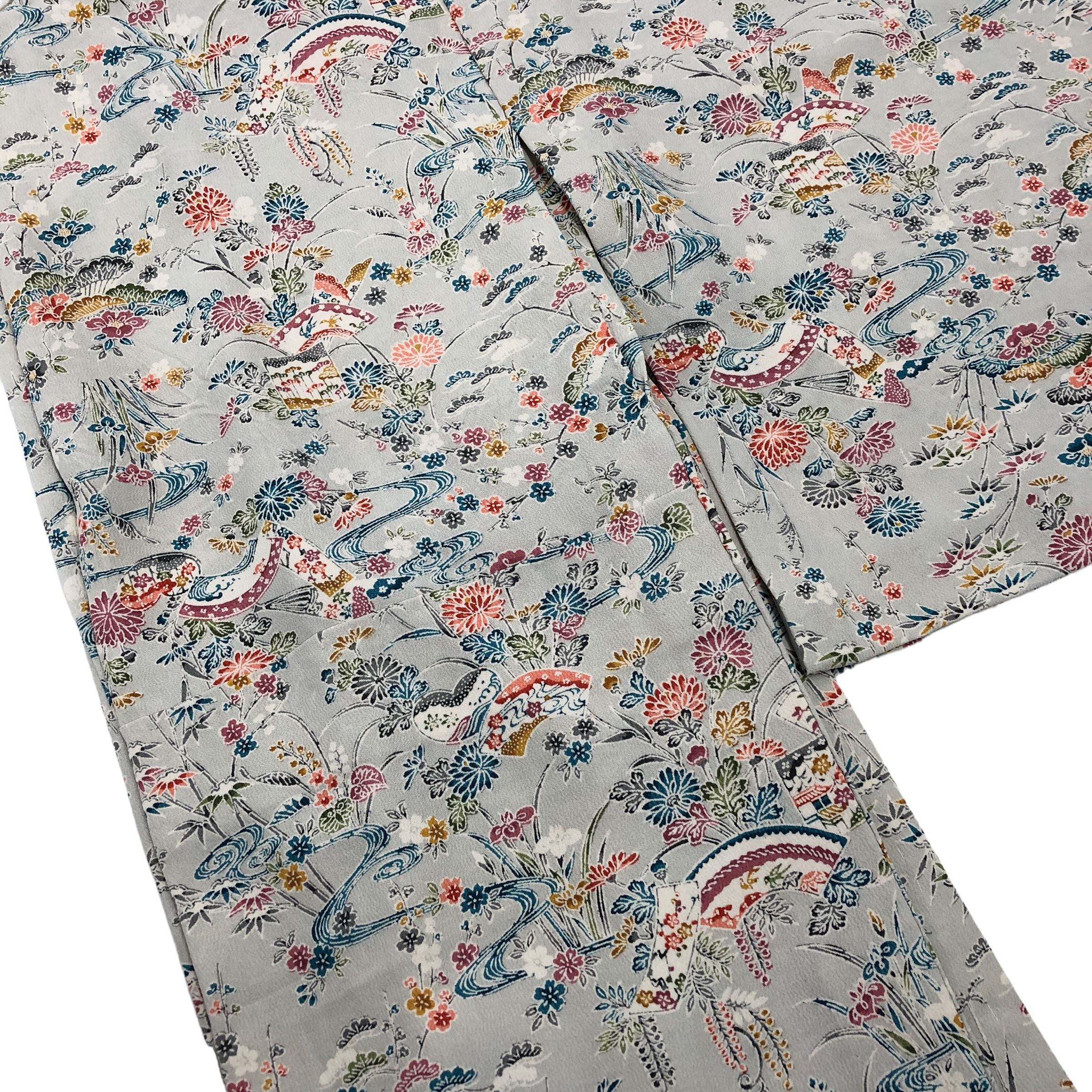 used単衣小紋 縮緬 古典柄 着物 used