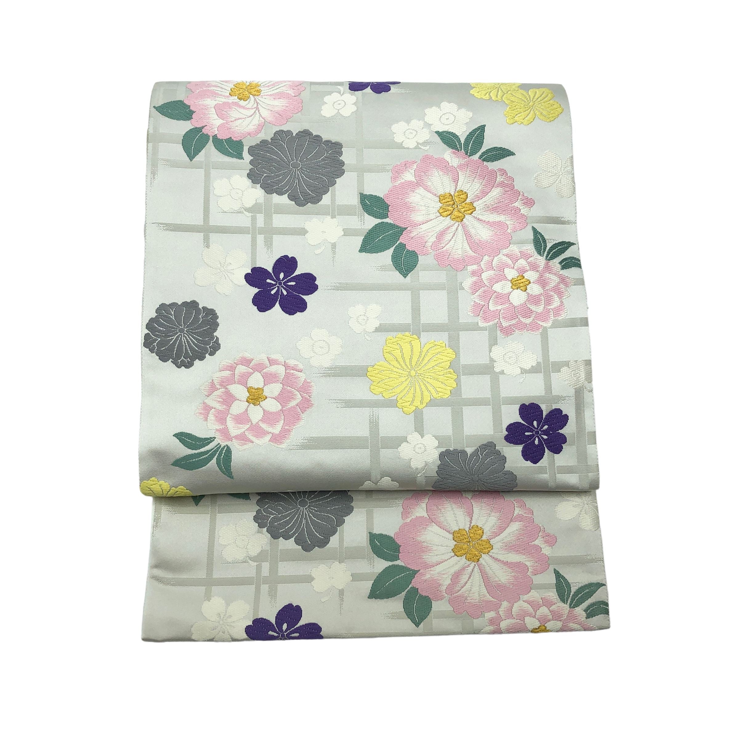 未使用保管品 袋帯 高島織物 なごみ 花咲小紅 used