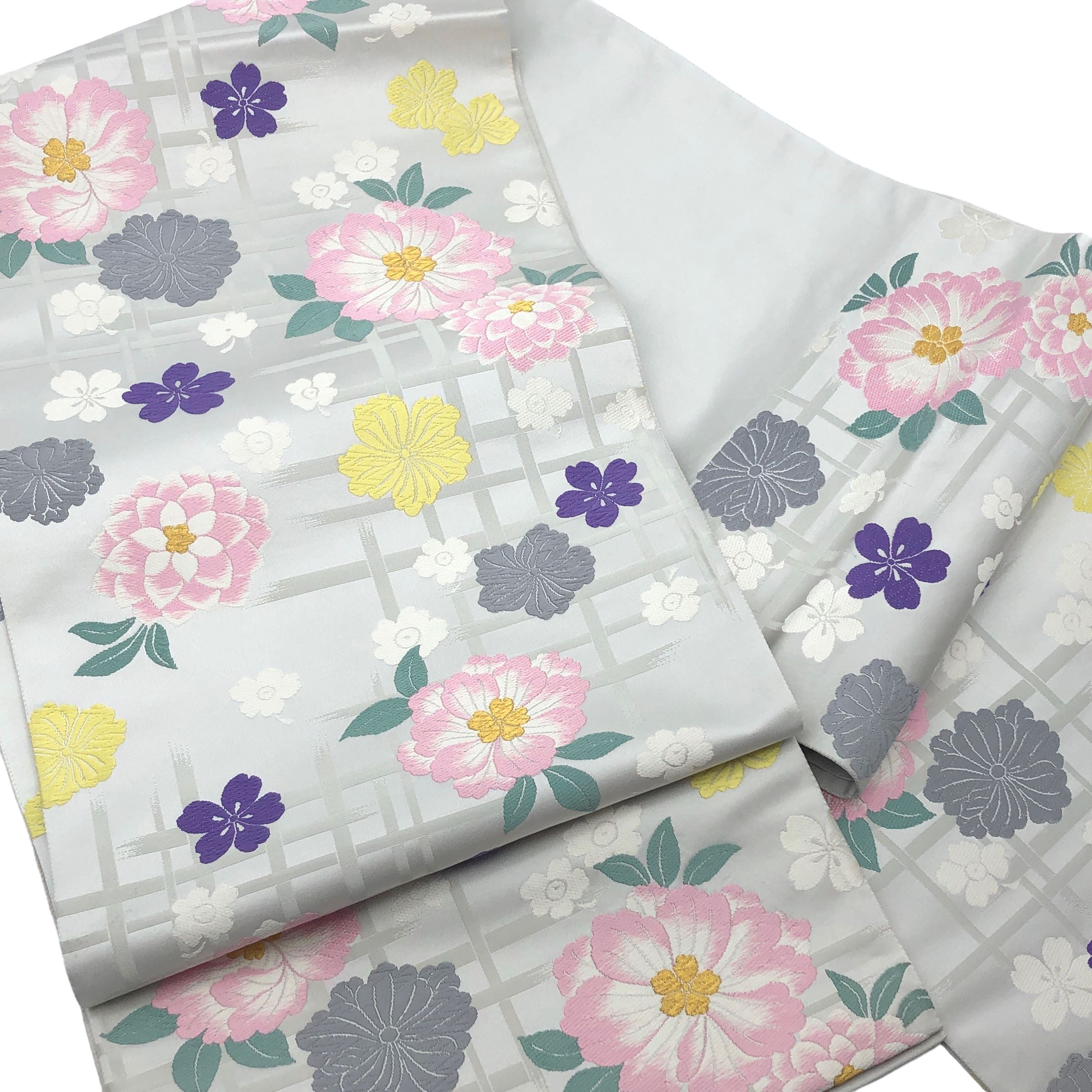 未使用保管品 袋帯 高島織物 なごみ 花咲小紅 used