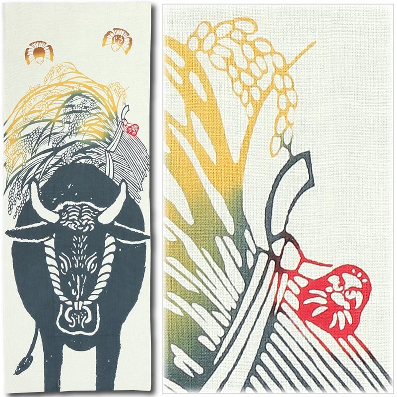 新江戸染謹製 干支てぬぐい<「豊穣|ほうじょう〉 てぬぐい 新江戸染 丸久商店