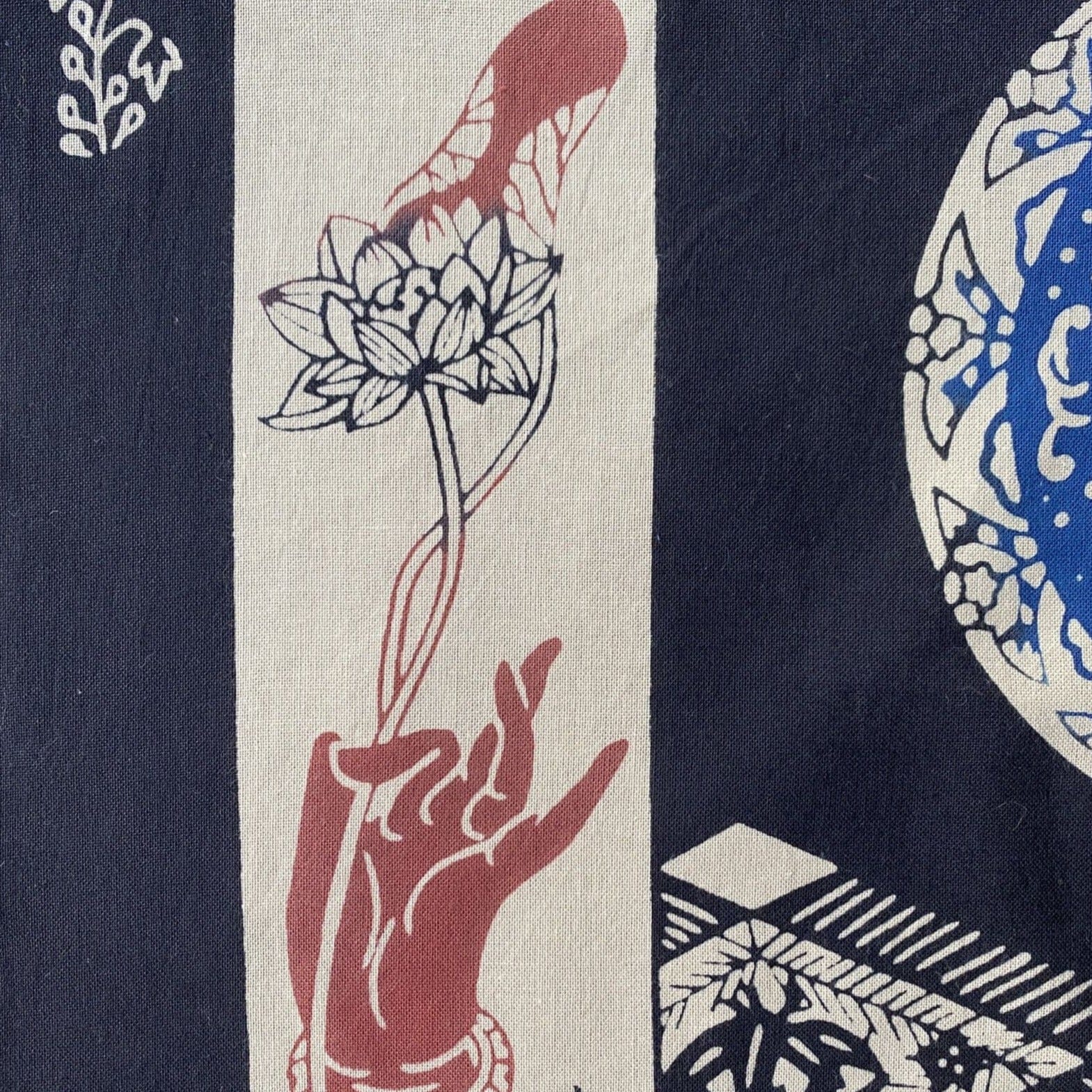 新江戸染謹製 干支てぬぐい<うさぎ更紗> てぬぐい 新江戸染 丸久商店