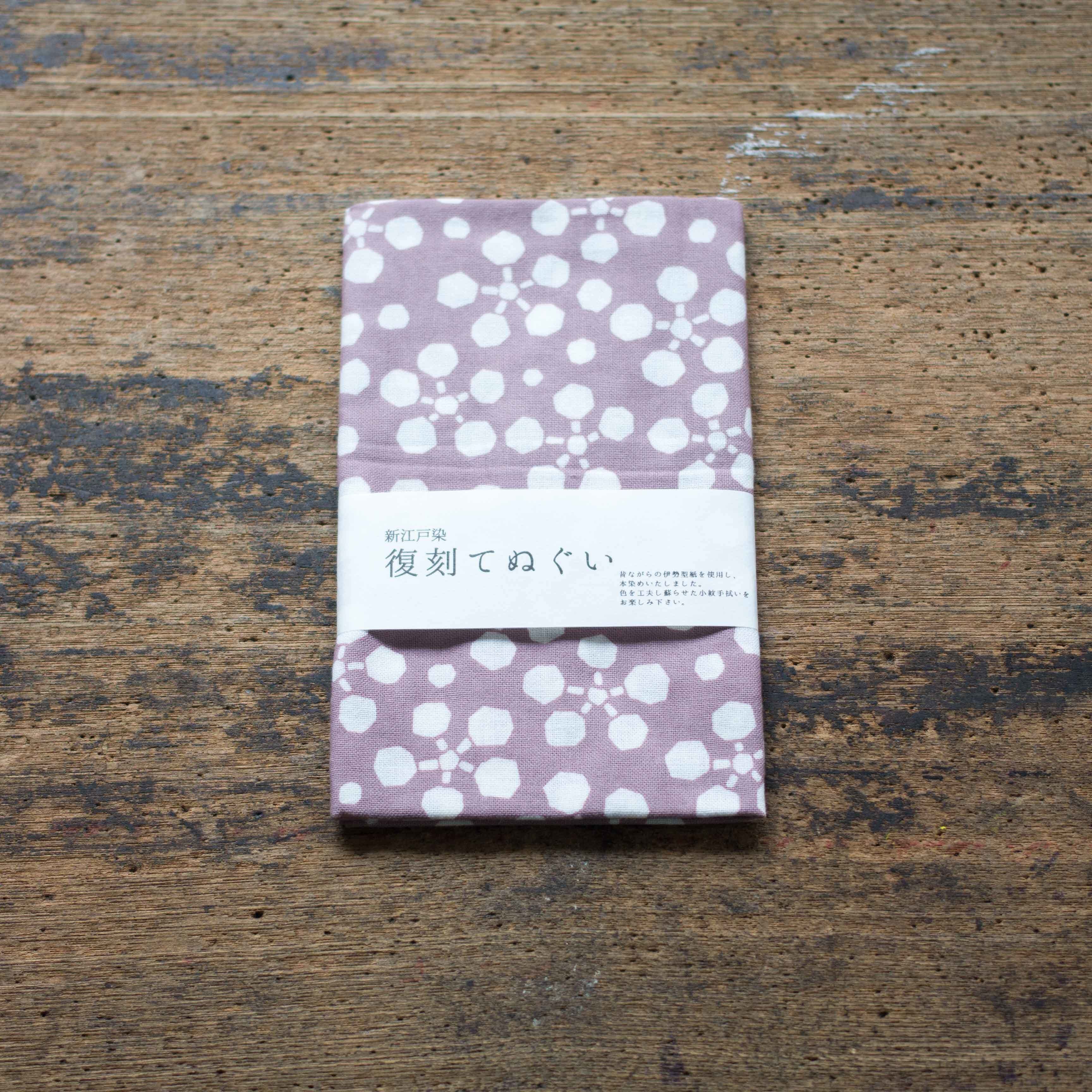 新江戸染 丸久商店 復刻てぬぐい<梅鉢>桜鼠 てぬぐい 新江戸染 丸久商店