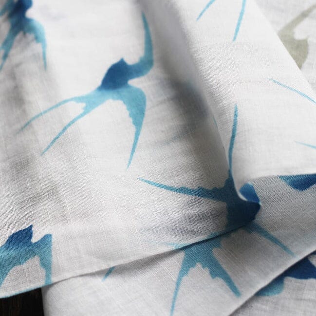 新江戸染 丸久商店 綿麻てぬぐい 風つむぎ〈つばめ〉 てぬぐい 新江戸染 丸久商店