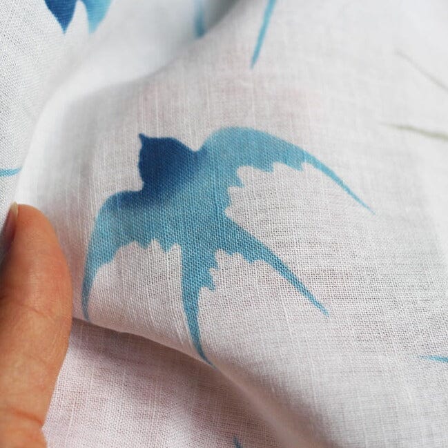 新江戸染 丸久商店 綿麻てぬぐい 風つむぎ〈つばめ〉 てぬぐい 新江戸染 丸久商店