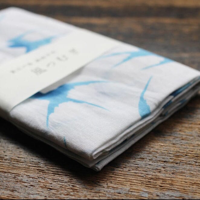 新江戸染 丸久商店 綿麻てぬぐい 風つむぎ〈つばめ〉 てぬぐい 新江戸染 丸久商店