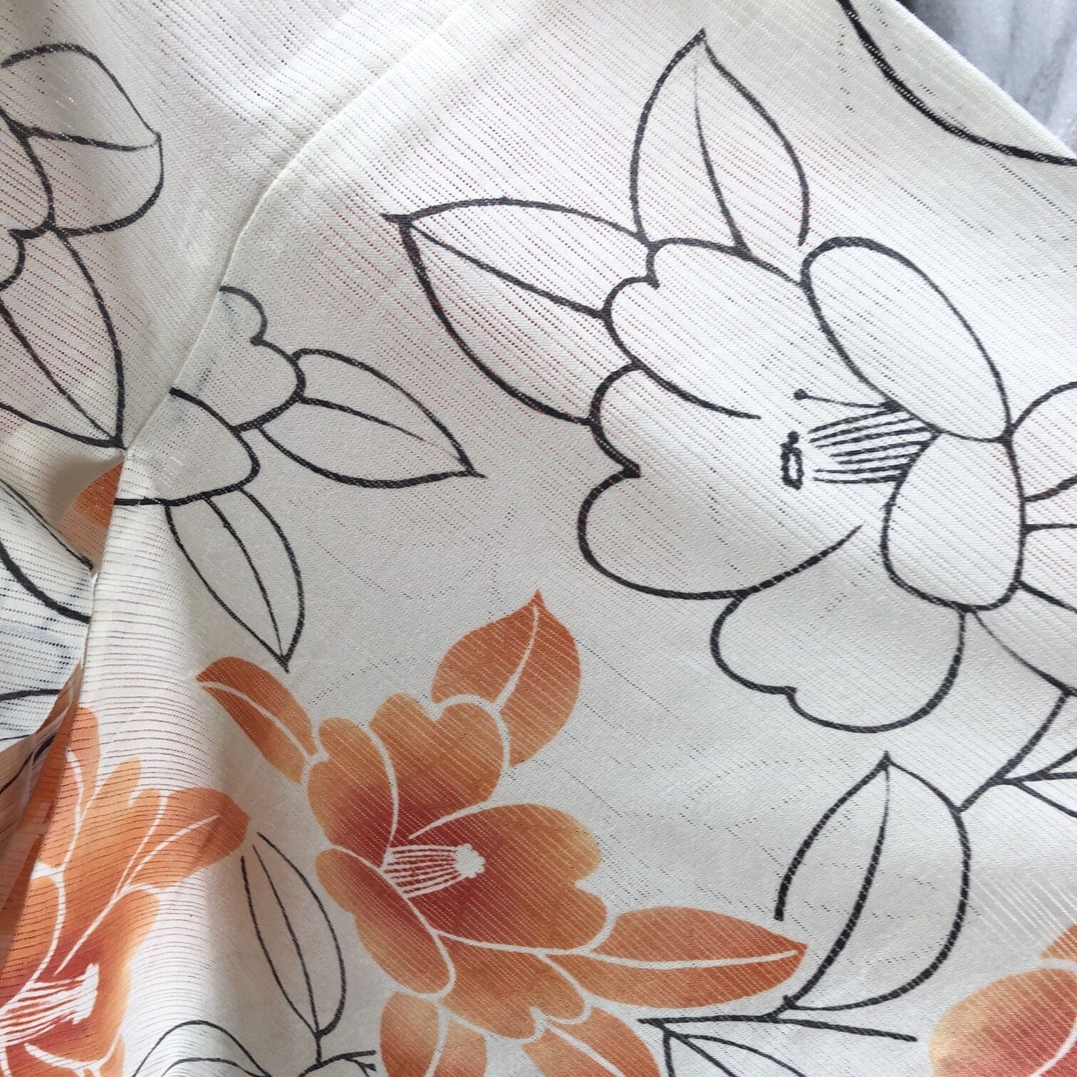 新江戸染 丸久商店 仕立て上がり注染浴衣 綿絽 椿 L【身丈170】 浴衣 新江戸染 丸久商店