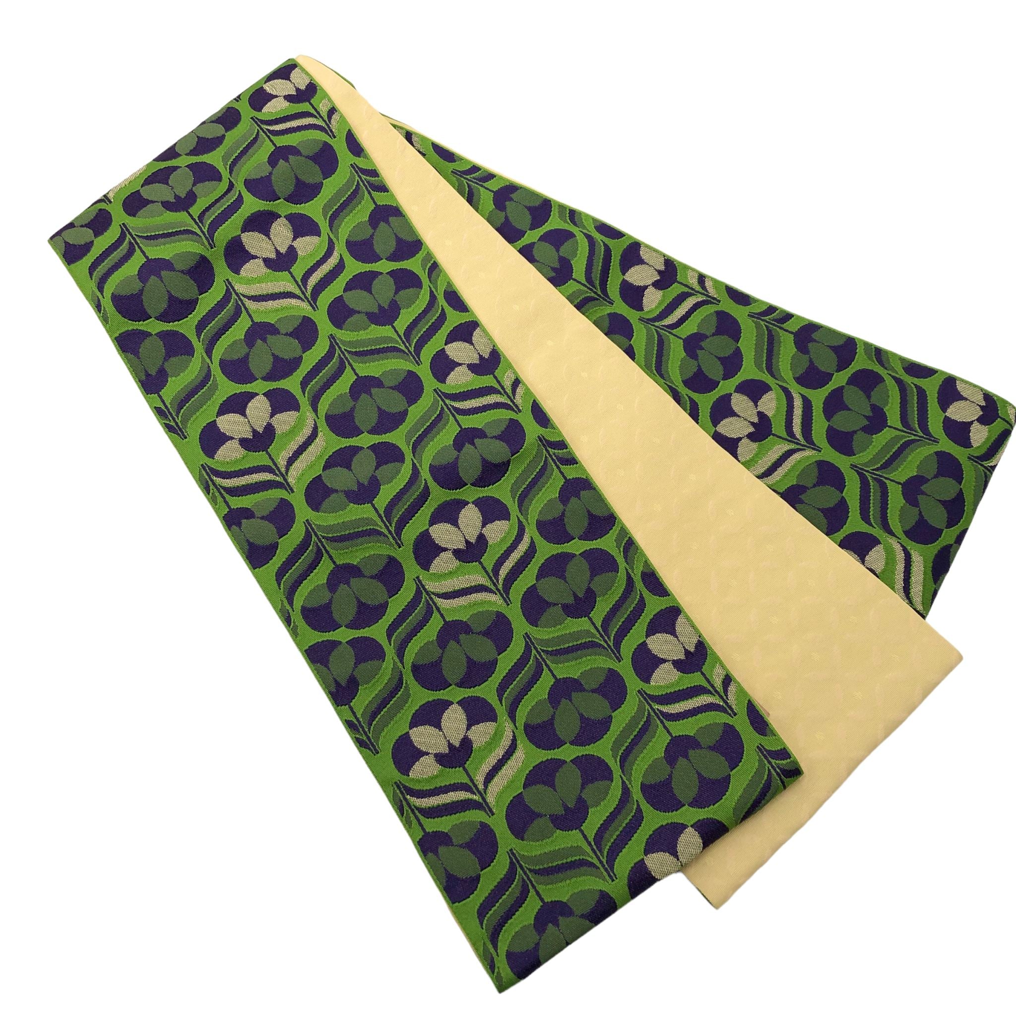 展示品 半巾帯 北欧調お花柄 帯 used