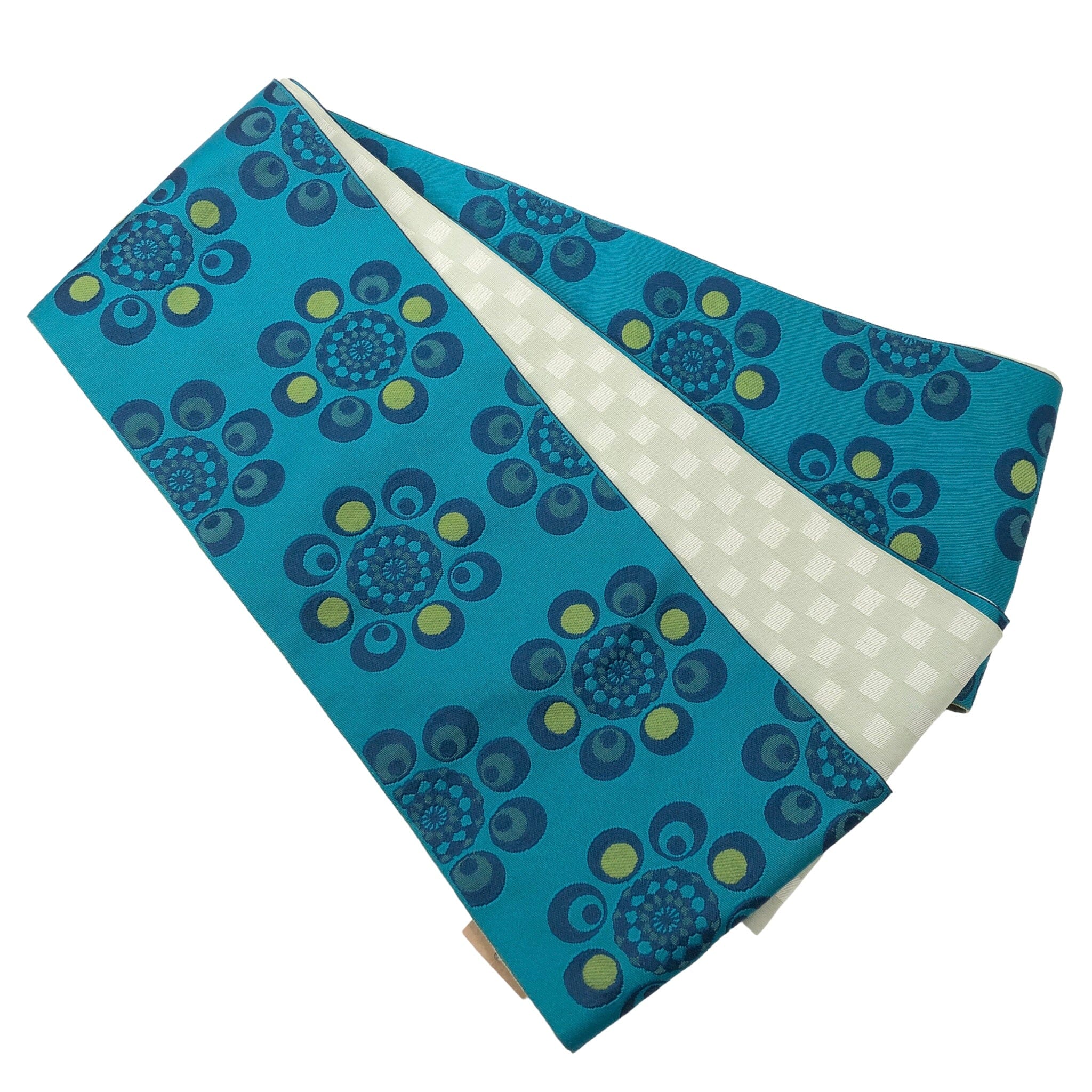 展示品 半巾帯 花柄A 帯 used ブルー