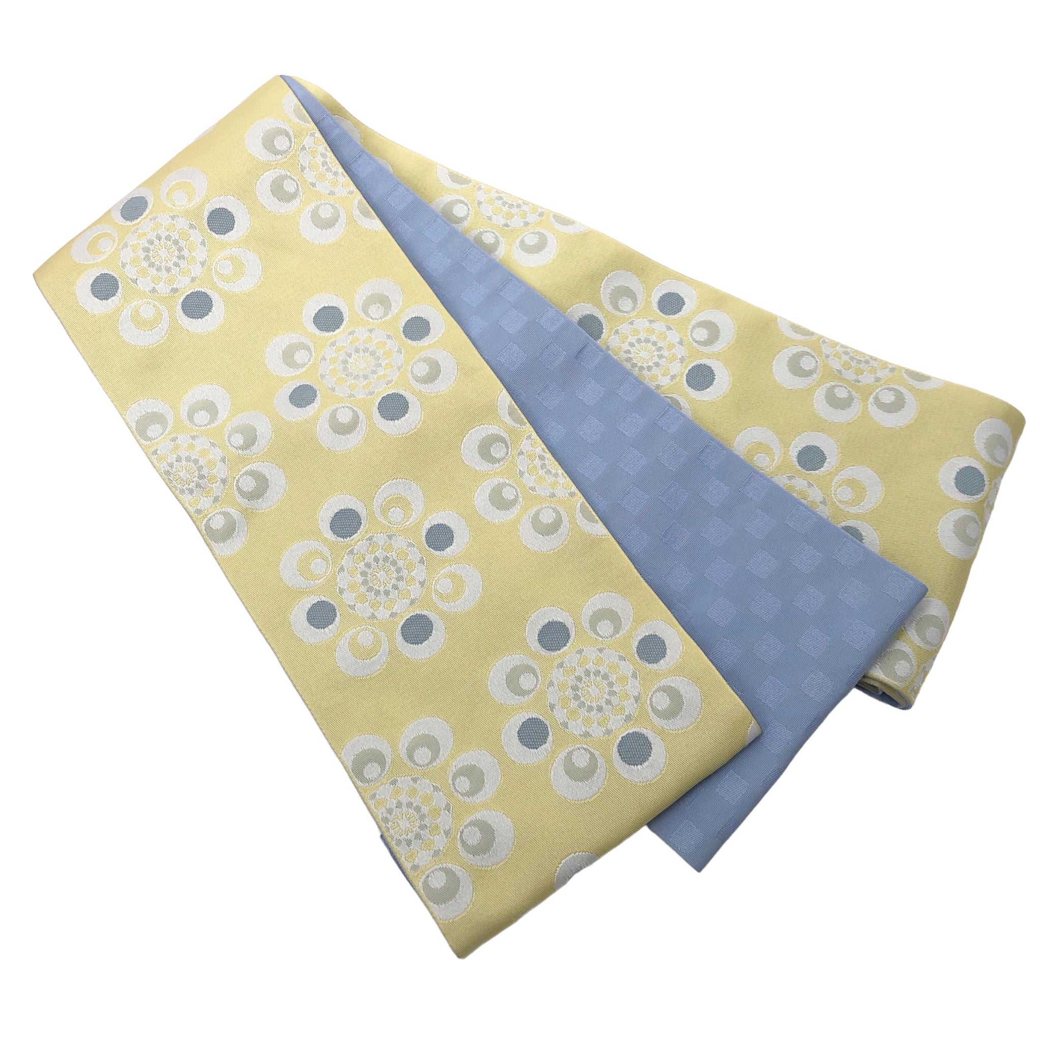 展示品 半巾帯 花柄A 帯 used パステルイエロー