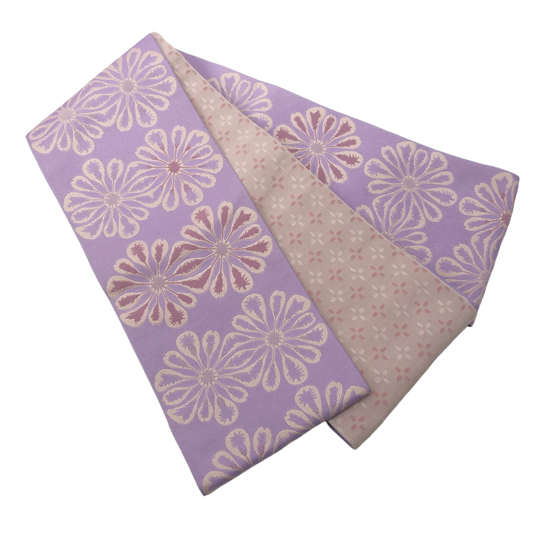 展示品 半巾帯 花柄B 帯 used 薄紫