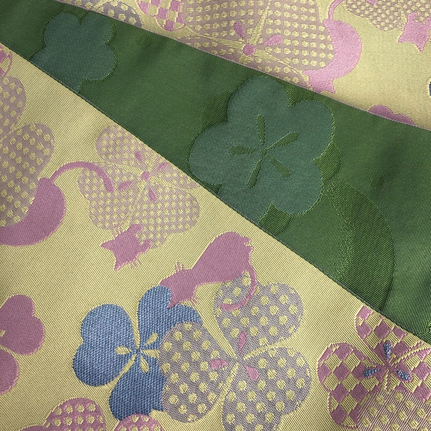 展示品 半巾帯 猫とクローバー 帯 used