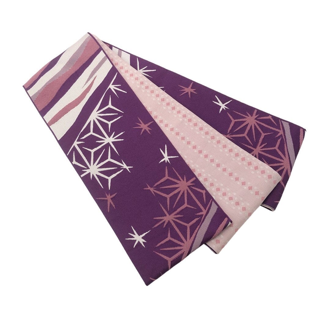 展示品 半巾帯 破れ麻の葉 帯 used