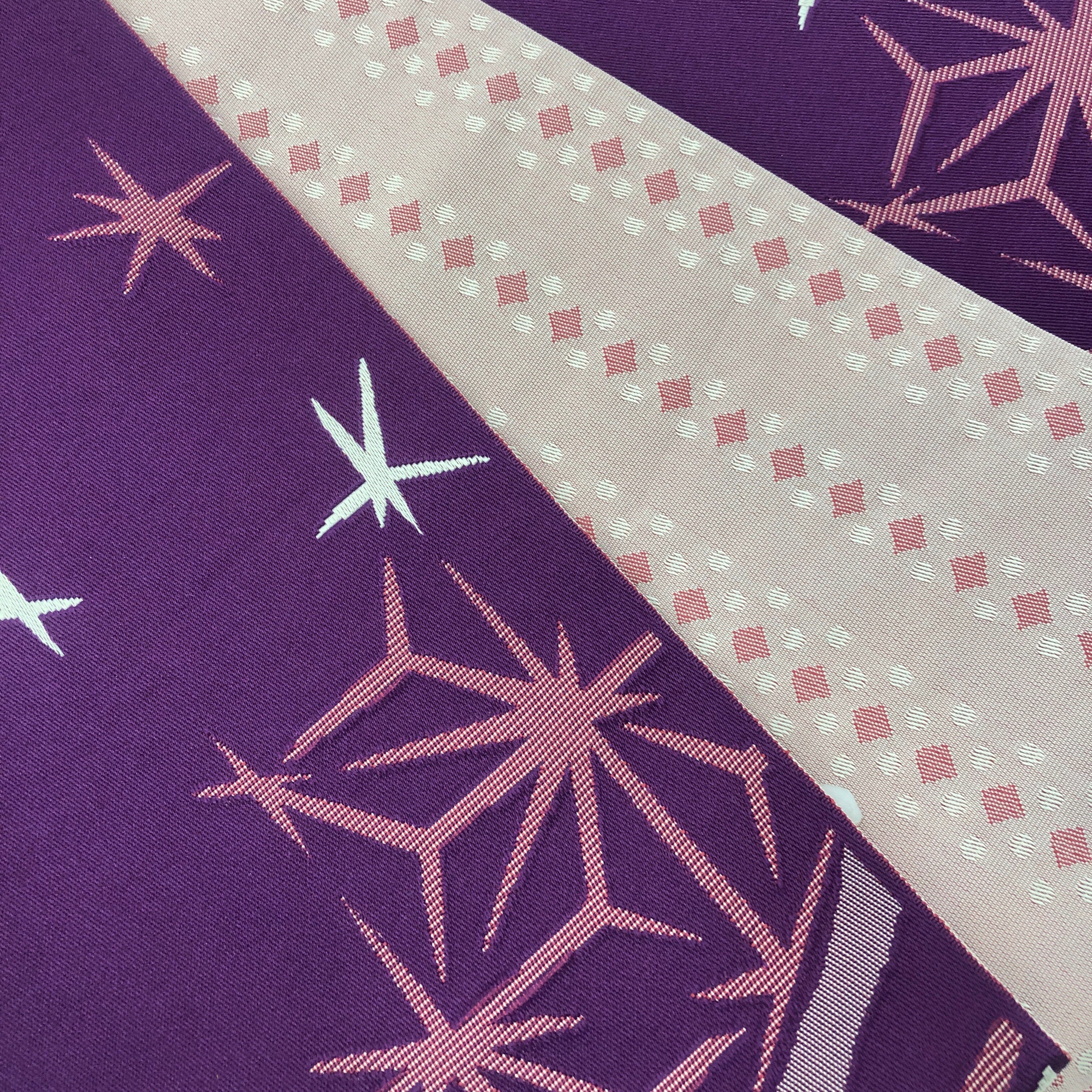 展示品 半巾帯 破れ麻の葉 帯 used