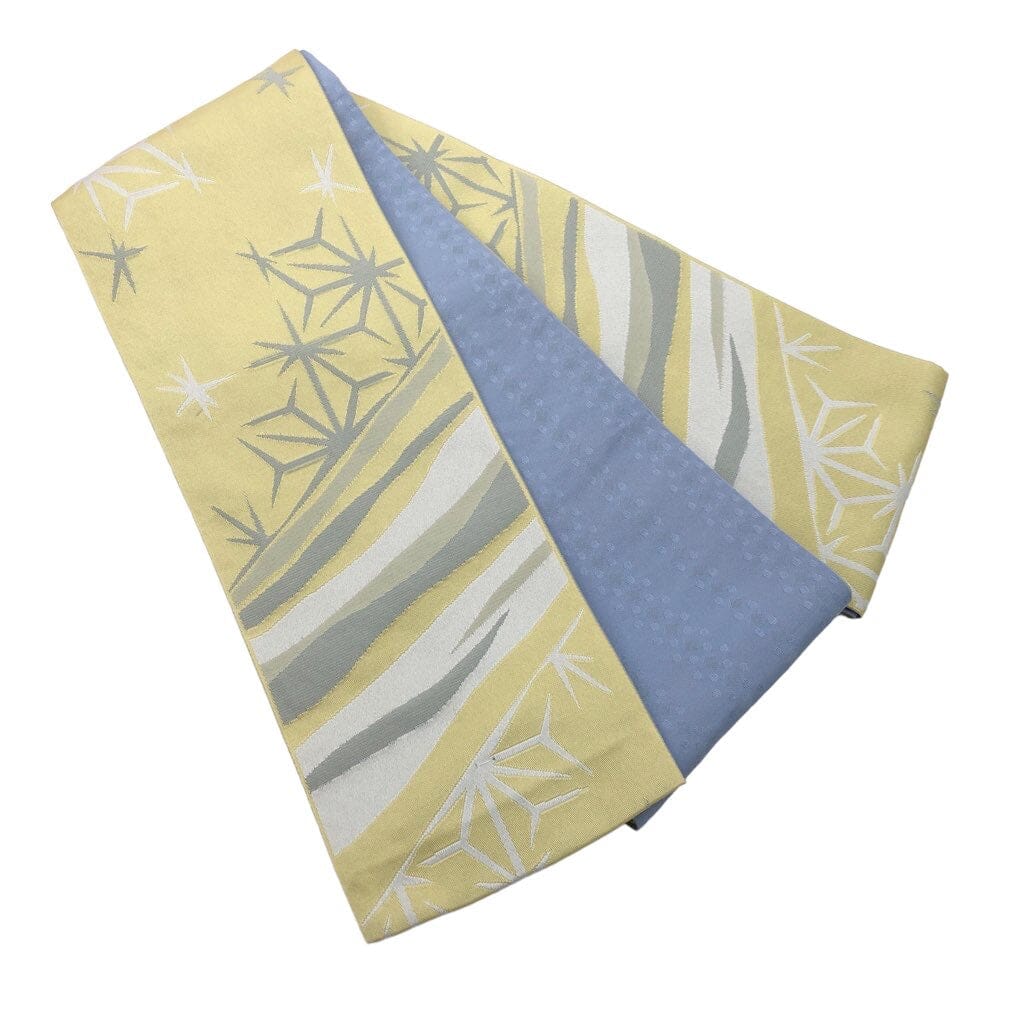 展示品 半巾帯 破れ麻の葉 帯 used 薄黄