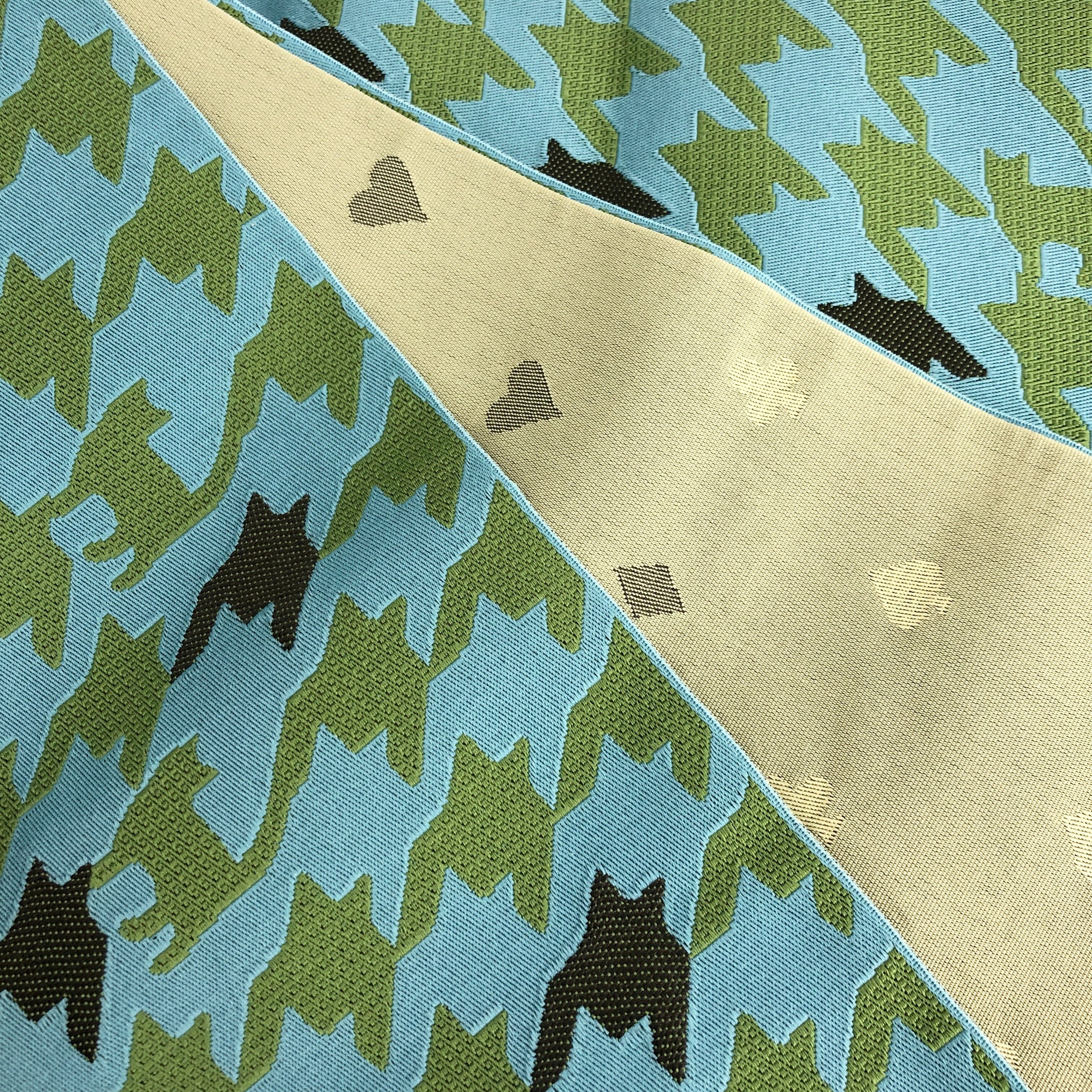 展示品 半巾帯 千鳥格子にときどき猫 帯 used