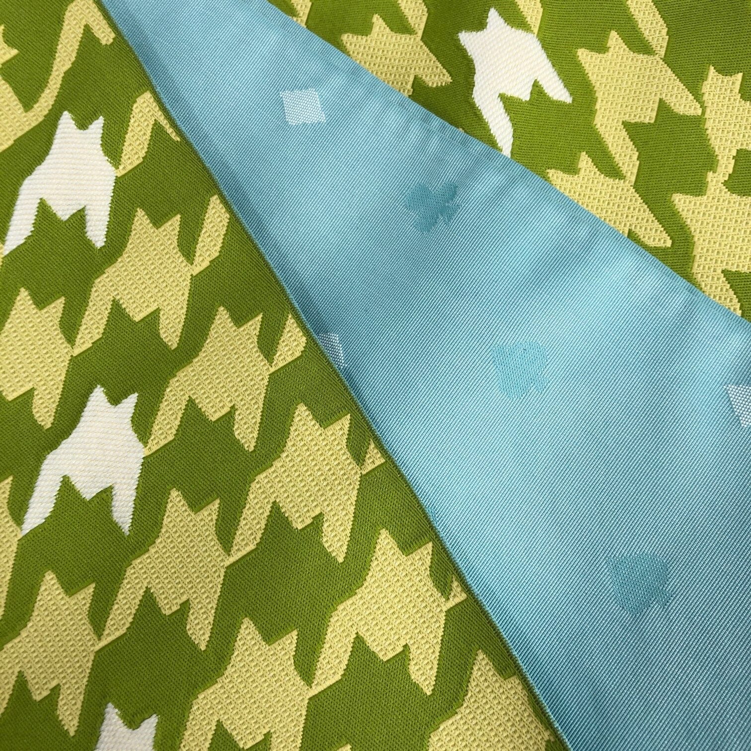 展示品 半巾帯 千鳥格子にときどき猫 帯 used