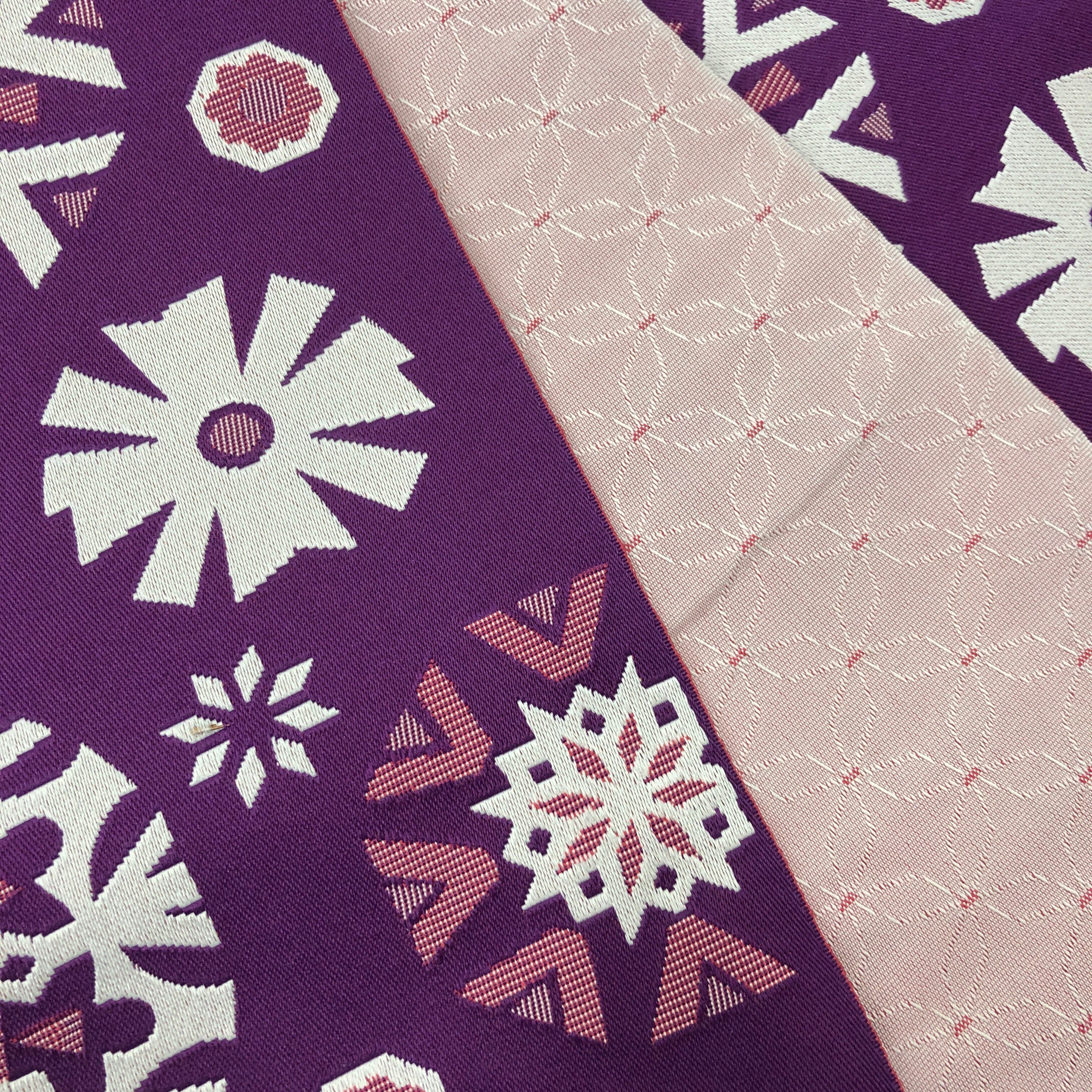 展示品 半巾帯 雪の結晶 帯 used