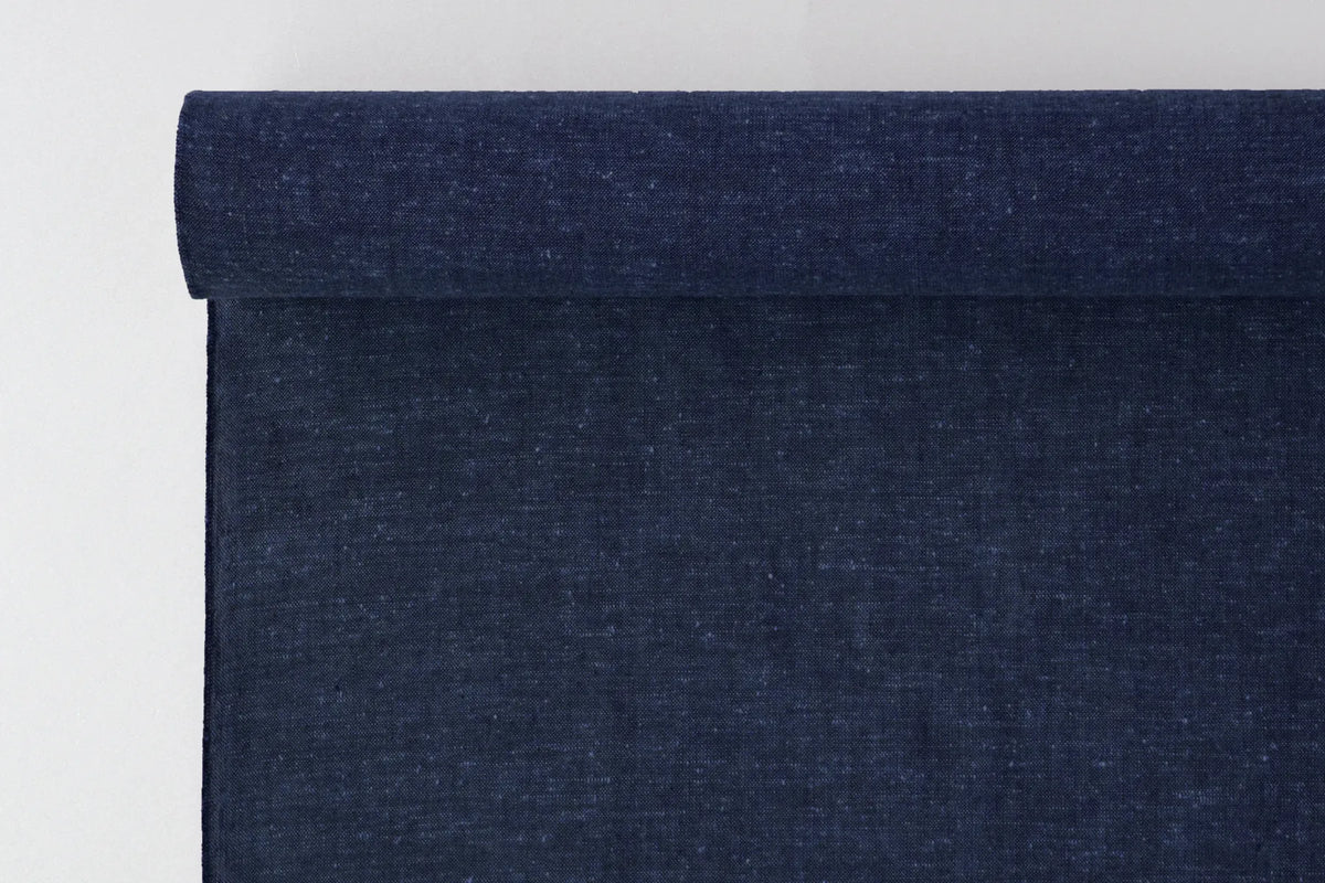 Ikenuma Weaving Studio Chiori Enshu Cotton Nep *Dark blue Noukon Sold by the meter (1 = 1m)