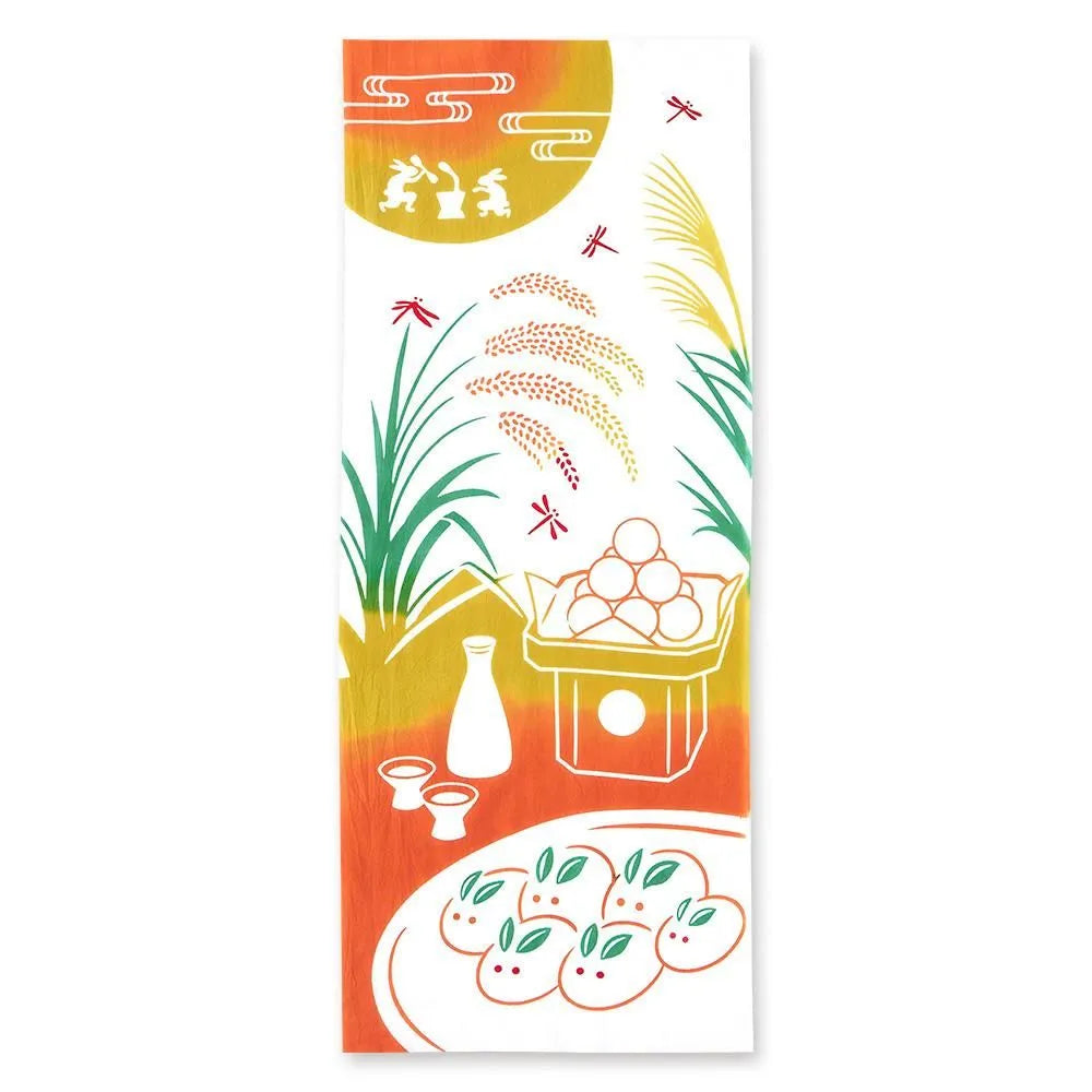 【kenema 】注染手ぬぐい 月見うさぎ餅