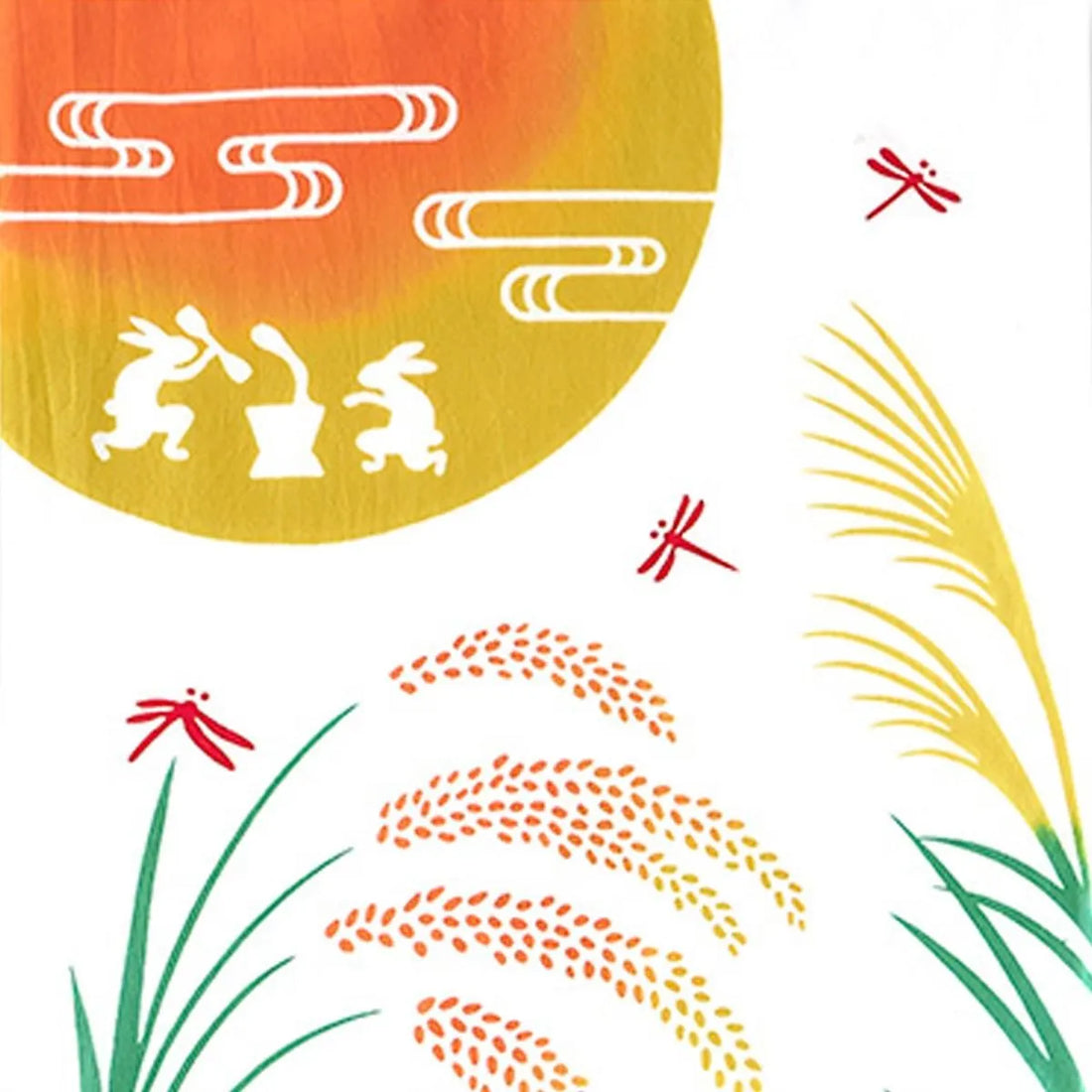 【kenema 】注染手ぬぐい 月見うさぎ餅