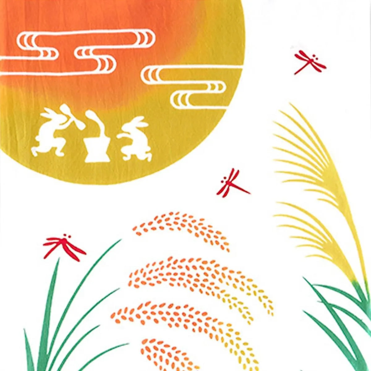 【kenema 】注染手ぬぐい 月見うさぎ餅