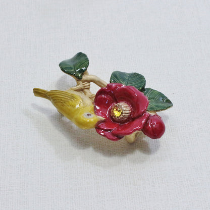 数-SUU-椿とメジロ帯留め / 帯留め※専用豪華ボックス入り