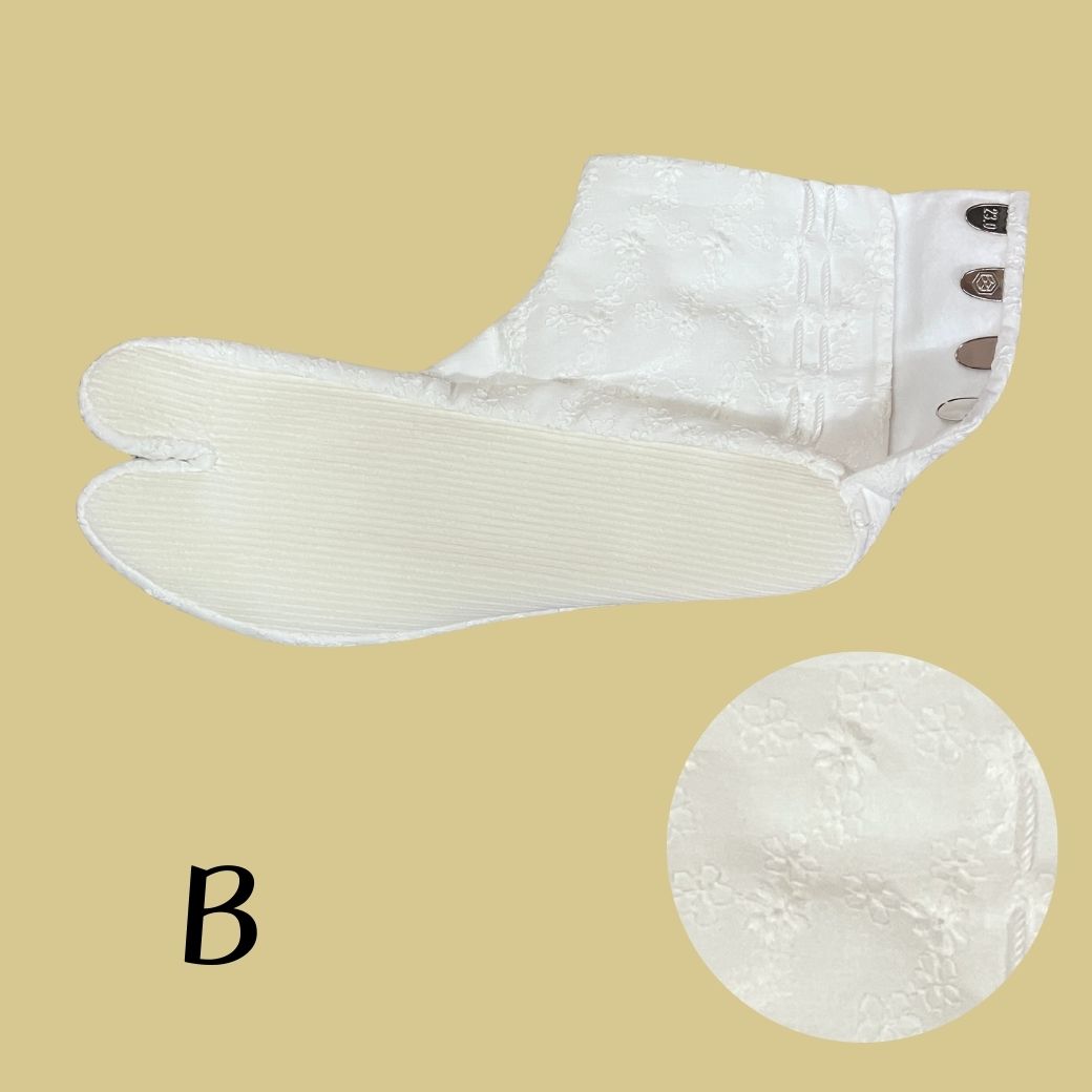 文楽足袋 レース足袋 4枚こはぜ ネル裏 コーデュロイ底 防寒足袋