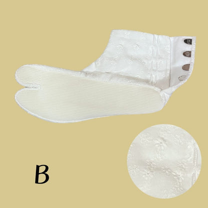 文楽足袋 レース足袋 4枚こはぜ ネル裏 コーデュロイ底 防寒足袋