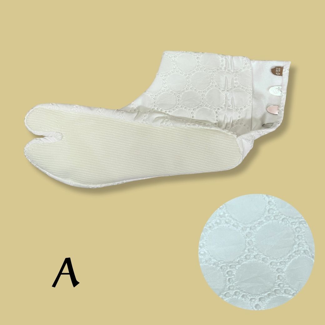 文楽足袋 レース足袋 4枚こはぜ ネル裏 コーデュロイ底 防寒足袋