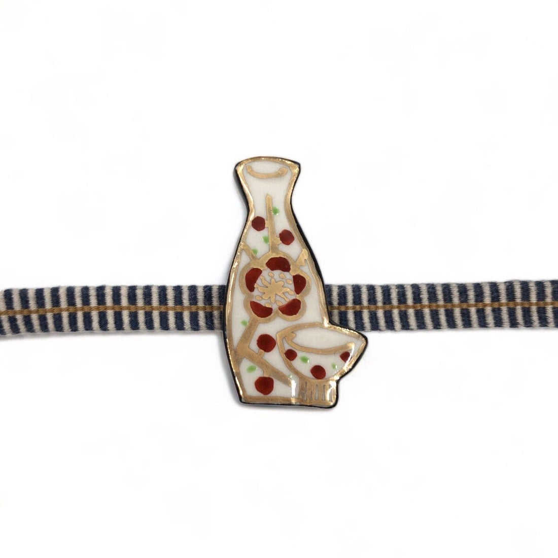 GO!FUKU 五福 帯留 徳利と盃 紅梅 帯留 GO!FUKU 五福 