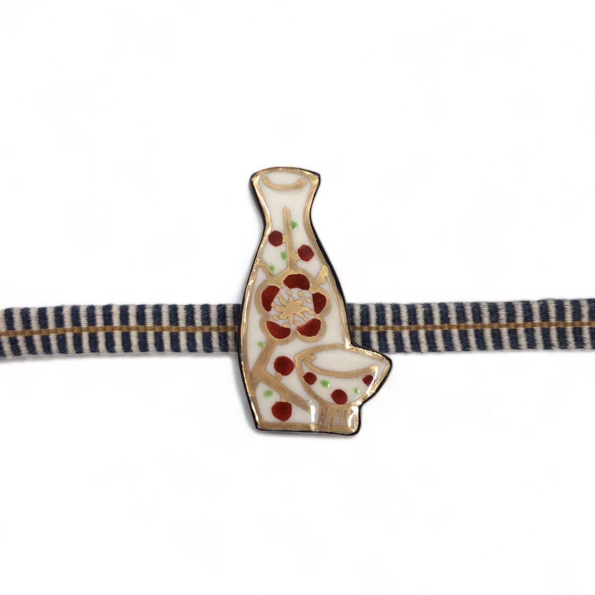 GO!FUKU 五福 帯留 徳利と盃 紅梅 帯留 GO!FUKU 五福 