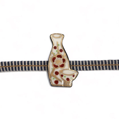 GO!FUKU 五福 帯留 徳利と盃 紅梅 帯留 GO!FUKU 五福 