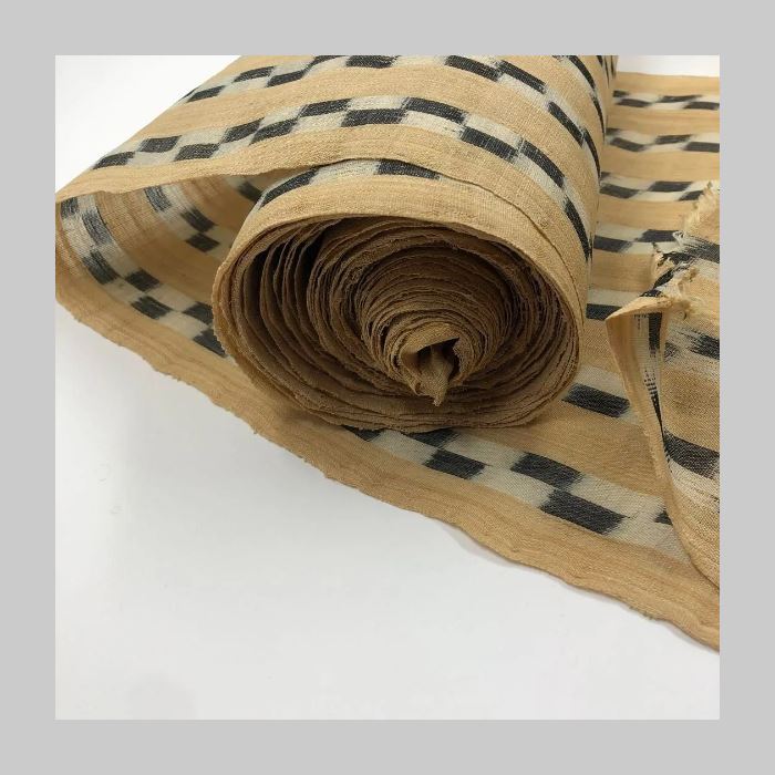 芭蕉布 反物 素材 未仕立て 縦縞模様 枯色 多色 A1113-4 [和服 反物 未  